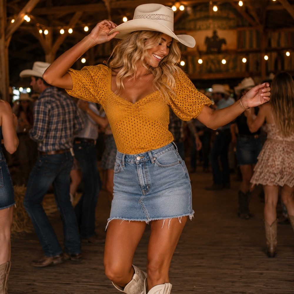 H&M Mustard‎ Yellow Eyelet Lace Puff Sleeve Square Neck Crop Top Size Medium